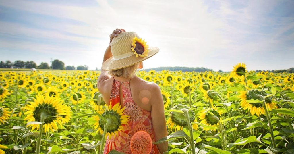 lady in garden