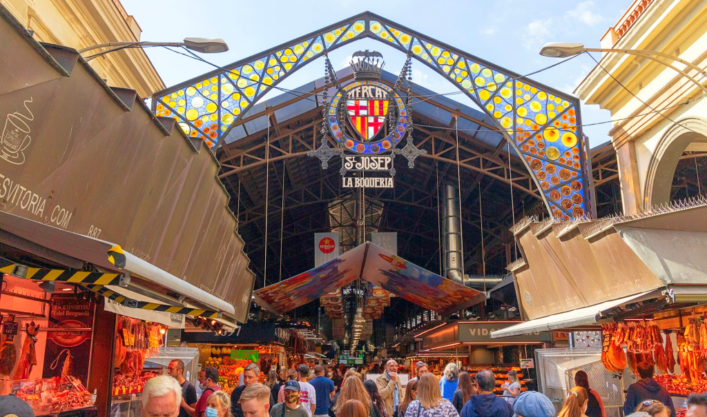 Mercado de La Boqueria, La Rambla, Barcelona, Spanje